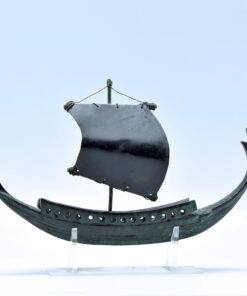 Handmade Oxidized Bronze Minoan Ship (24cm/,44″ Tall)